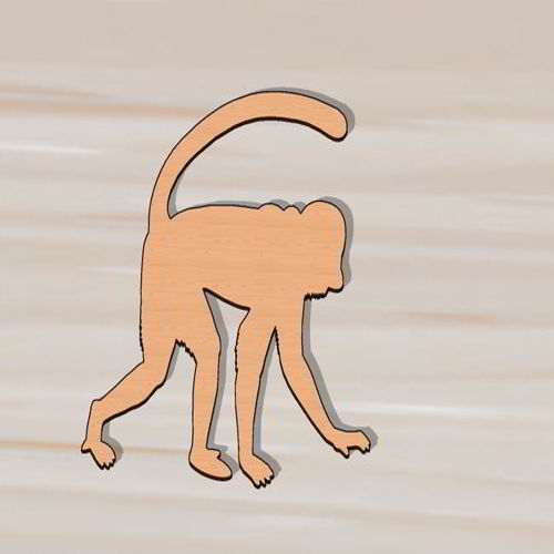 طرح برش لیزری چوب میمون دوبعدی شکل - laser cut monkey wood 2d shape - برای دستگاه CNC چوب و لیزر (سی ان سی)