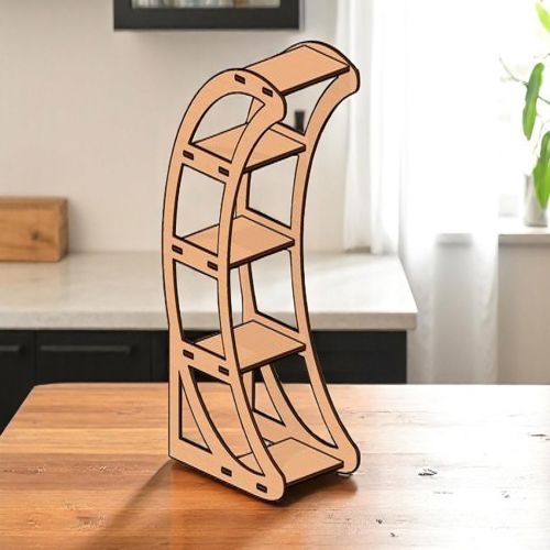 طرح قفسه قفسه شکل ماه برش لیزری قفسه - laser cut moon shaped shelf rack - برای دستگاه CNC چوب و لیزر (سی ان سی)