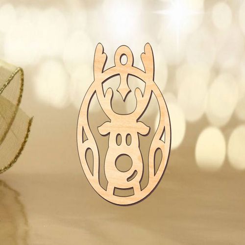 طرح تزیینات کریسمس با برش لیزری سر گوزن شمالی - laser cut moose head bauble ornament christmas decorations ve - برای دستگاه CNC چوب و لیزر (سی ان سی)