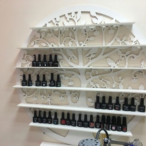 طرح laser-cut-nail-polish-wall-rack-shelf-holder-nail-varnish-storage-organizer-ve