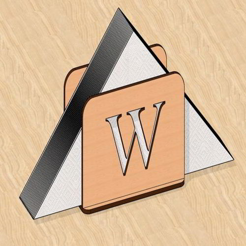 طرح جا دستی برش لیزری با فونت فونت - laser cut napkin holder w font - برای دستگاه CNC چوب و لیزر (سی ان سی)