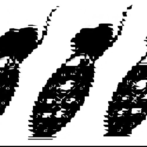 طرح ساعت دیواری مدرن برش لیزری گربه ماهی شیطون، دکور منزل هزینه - laser cut naughty cat fish tank modern wall clock home decor ve - برای دستگاه CNC چوب و لیزر (سی ان سی)