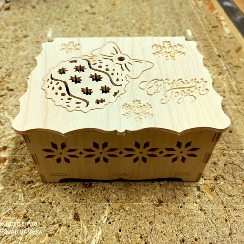 طرح جعبه هدیه سال نو برش لیزری جعبه عید - laser cut new year gift box eve box - برای دستگاه CNC چوب و لیزر (سی ان سی)