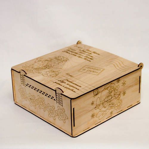 طرح جعبه هدیه سال نو با برش لیزری - laser cut new year gift box ve - برای دستگاه CNC چوب و لیزر (سی ان سی)