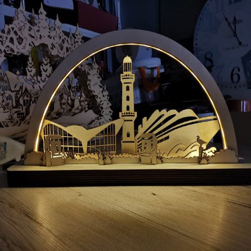 طرح برش لیزری چراغ شب اسکله - laser cut night light pier ve - برای دستگاه CNC چوب و لیزر (سی ان سی)