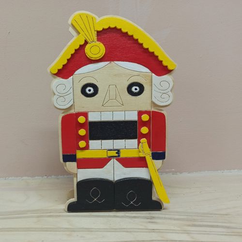 طرح جا مدادی فندق شکن برش لیزری قاب - laser cut nutcracker pencil holder ve - برای دستگاه CNC چوب و لیزر (سی ان سی)