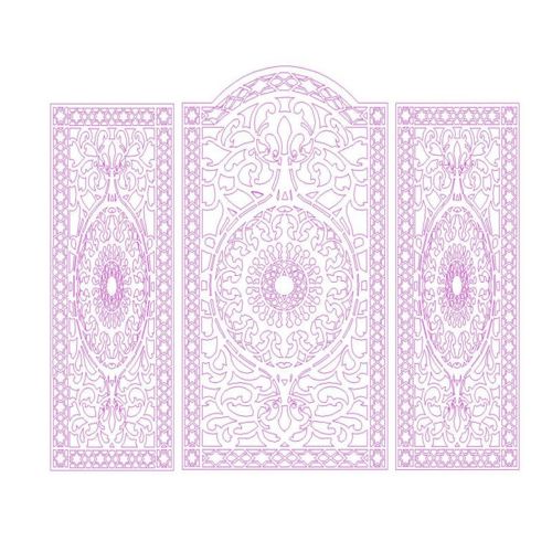 طرح برش لیزری تزئینی الگوی پنل پانل - laser cut ornament pattern panel - برای دستگاه CNC چوب و لیزر (سی ان سی)