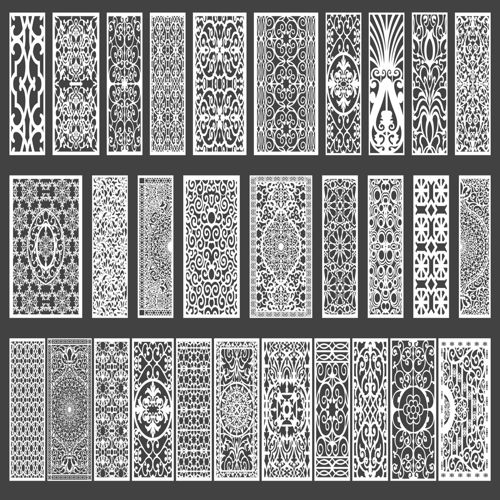 طرح مجموعه زیورآلات برش لیزری - lasercut ornament set 3 ve - برای دستگاه CNC چوب و لیزر (سی ان سی)