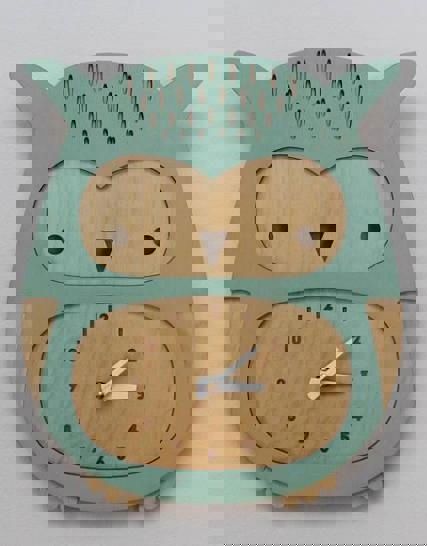 طرح ساعت جغد برش لیزری برای دکور دیواری طرح - laser cut owl clock for wall decor layout ve - برای دستگاه CNC چوب و لیزر (سی ان سی)