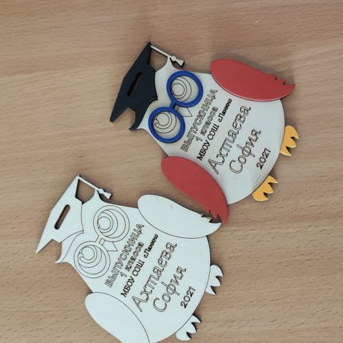 طرح مدال جغد برش لیزری طرح - laser cut owl medal - برای دستگاه CNC چوب و لیزر (سی ان سی)