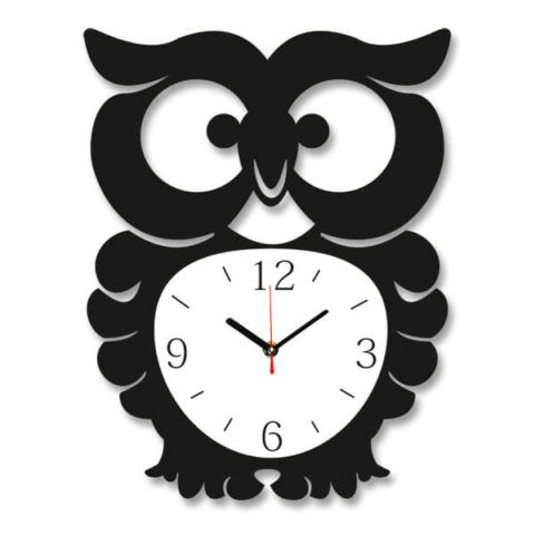 طرح ساعت دیواری جغد برش لیزری - laser cut owl wall clock ve - برای دستگاه CNC چوب و لیزر (سی ان سی)