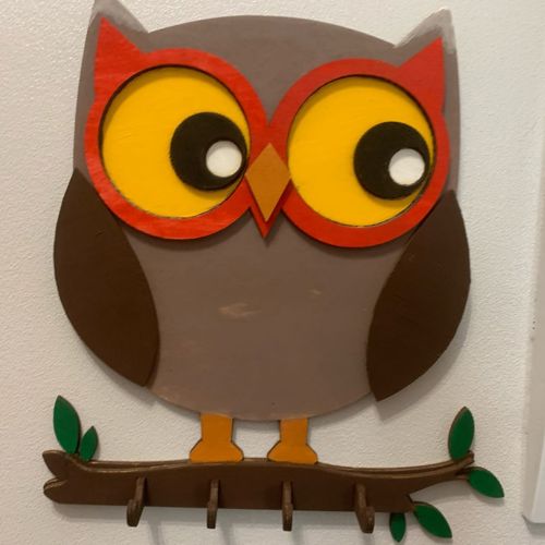طرح برش لیزری جغد آویز دیواری جغد دکوراسیون دیواری وی جی - laser cut owl wall hanger owl wall decor ve - برای دستگاه CNC چوب و لیزر (سی ان سی)