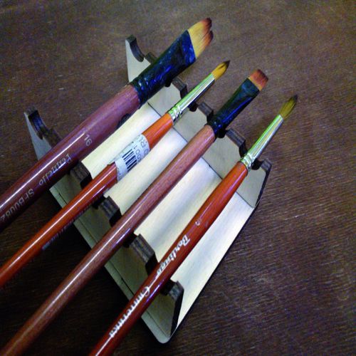 طرح برش رنگ برش لیزری پایه نگهدارنده قلم قلم نگهدارنده - laser cut paint brush stand holder organizer ve - برای دستگاه CNC چوب و لیزر (سی ان سی)