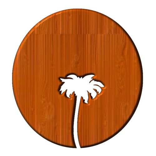 طرح برش لیزری نخل درخت نارگیل نصفه‌کار برش چوب - laser cut palm coconut tree unfinished wood cutout ve - برای دستگاه CNC چوب و لیزر (سی ان سی)