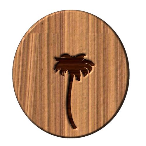 طرح برش لیزری درخت نخل چوبی سه پایه شیشه - laser cut palm tree wooden trivet ve - برای دستگاه CNC چوب و لیزر (سی ان سی)