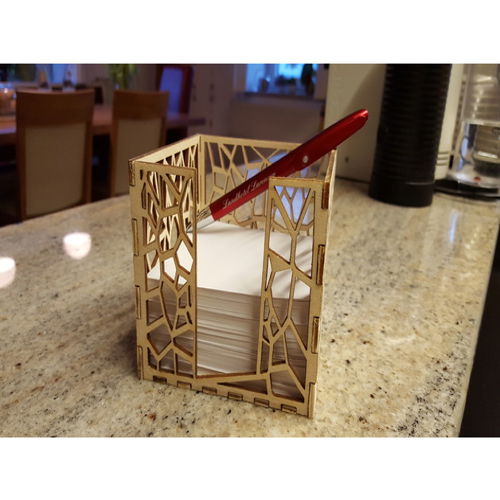 طرح نگهدارنده کاغذ برش لیزری 9 mm 0 30 - laser cut paper holder 95mm 20x30 ve - برای دستگاه CNC چوب و لیزر (سی ان سی)