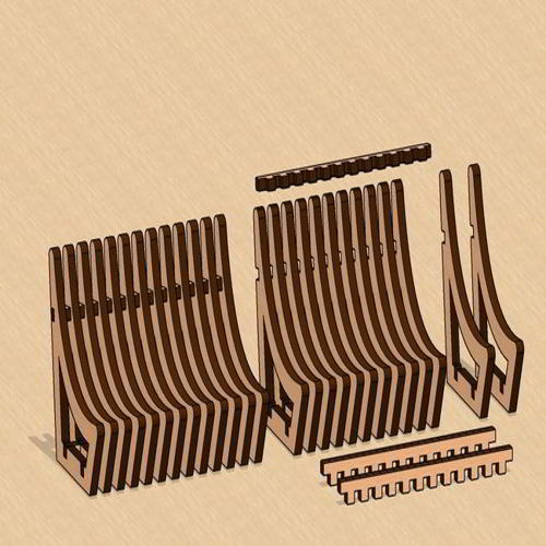 طرح صندلی پارامتری مینیاتوری برش لیزری خانه عروسکی - laser cut parametric miniature chair dollhouse ve - برای دستگاه CNC چوب و لیزر (سی ان سی)