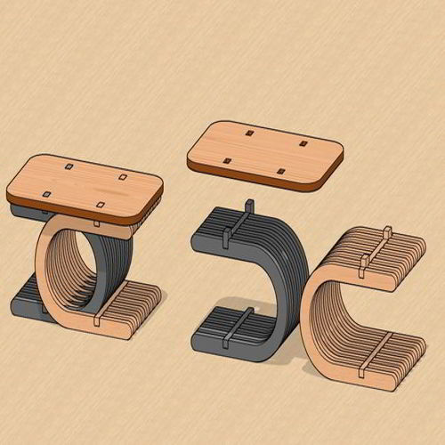 طرح میز پارامتری برش لیزری طراحی مینیاتوری - laser cut parametric table miniature design ve - برای دستگاه CNC چوب و لیزر (سی ان سی)