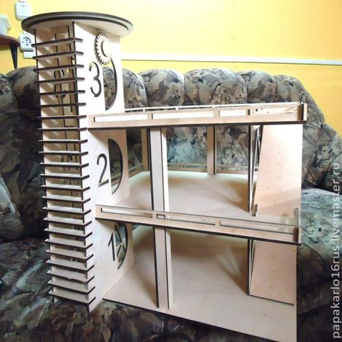 طرح پارکینگ برش لیزری آسانسور - laser cut parking with elevator ve - برای دستگاه CNC چوب و لیزر (سی ان سی)