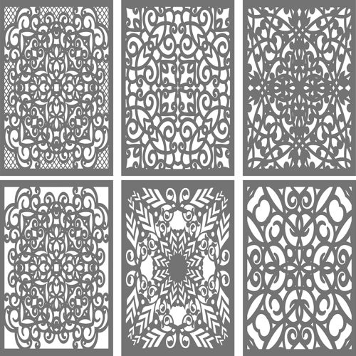 طرح پارتیشن برش لیزری داخلی پانل جالی جداکننده اتاق مجموعه - laser cut partition indoor panel jali room dividers set - برای دستگاه CNC چوب و لیزر (سی ان سی)