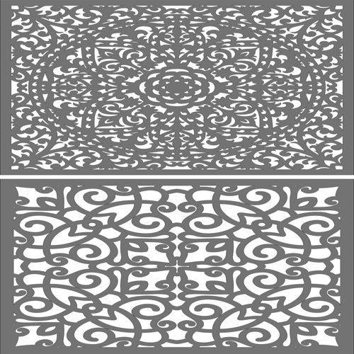 طرح پارتیشن برش لیزری داخلی پانل های جالی اتاق جداکننده مجموعه - laser cut partition indoor panels jali room dividers set - برای دستگاه CNC چوب و لیزر (سی ان سی)