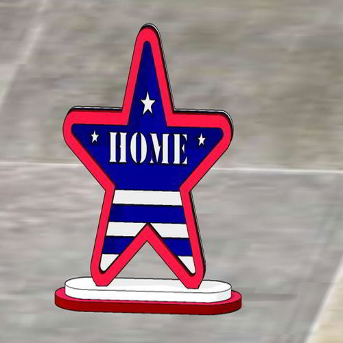 طرح برش لیزری ستاره میهن‌پرست آمریکا - laser cut patriotic star usa - برای دستگاه CNC چوب و لیزر (سی ان سی)