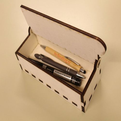 طرح جعبه خودکار برش لیزری میلی متری - laser cut pen box 6mm - برای دستگاه CNC چوب و لیزر (سی ان سی)