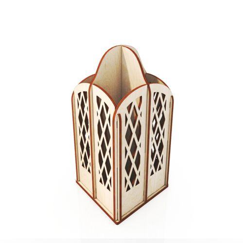 طرح جا مداد برش لیزری نگهدارنده سازماندهنده mm - laser cut pencil holder storage organizer 4mm ve - برای دستگاه CNC چوب و لیزر (سی ان سی)
