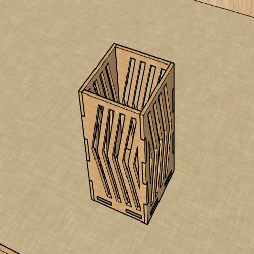 طرح مداد برش لیزری میز سازماندهنده قلم نگهدارنده - laser cut pencil organizer desk organizer pen holder - برای دستگاه CNC چوب و لیزر (سی ان سی)