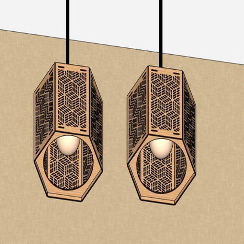 طرح چراغ آویز چوبی برش لیزری مدل BL 000 - laser cut pendant light wooden hanging lamp ve - برای دستگاه CNC چوب و لیزر (سی ان سی)