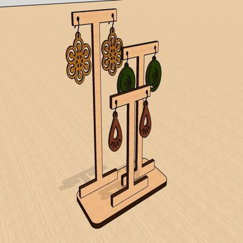طرح آویز گوشواره برش لیزری پایه - laser cut pendants earrings stand - برای دستگاه CNC چوب و لیزر (سی ان سی)