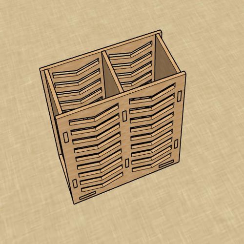 طرح قلم برش لیزری پایه نمایشگر مداد پایه - laser cut pen display stand pencil stand - برای دستگاه CNC چوب و لیزر (سی ان سی)