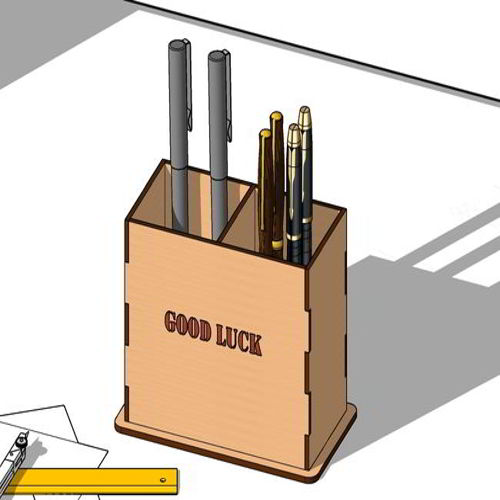 طرح برش لیزری جا قلمی هدیه - laser cut pen holder design gift ve - برای دستگاه CNC چوب و لیزر (سی ان سی)