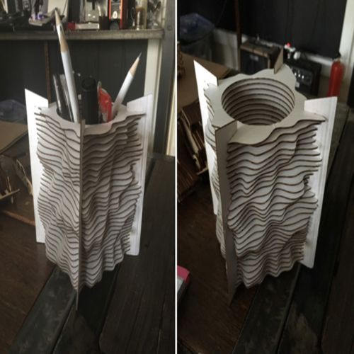 طرح قالب قلم برش لیزری برای نگهدارنده قلم - laser cut pen holder organizer template ve - برای دستگاه CNC چوب و لیزر (سی ان سی)