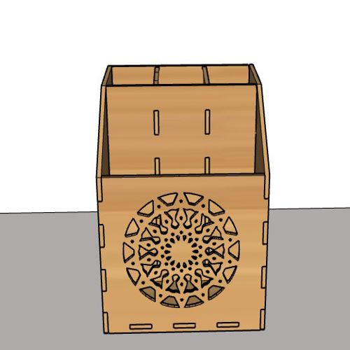 طرح جا قلمی برش لیزری محل نگهداری نظم دهنده قلم پایه قلم میلی‌متری جعبه مداد چوبی چوب - laser cut pen holder storage organizer 3mm pen stand pencil box wooden - برای دستگاه CNC چوب و لیزر (سی ان سی)
