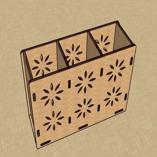 طرح خودکار برش لیزری مداد پایه ماژیک نگهدارنده نیاز به - laser cut pen pencil stand marker holder - برای دستگاه CNC چوب و لیزر (سی ان سی)