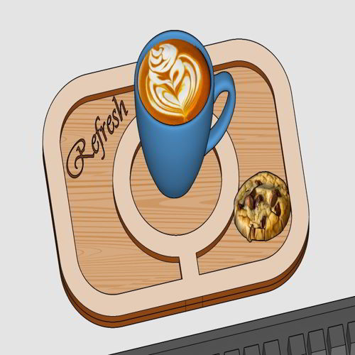 طرح سینی چای قهوه برش شخصی شده با لیزر پوشش - laser cut personalized tea coffee organizer tray ve - برای دستگاه CNC چوب و لیزر (سی ان سی)