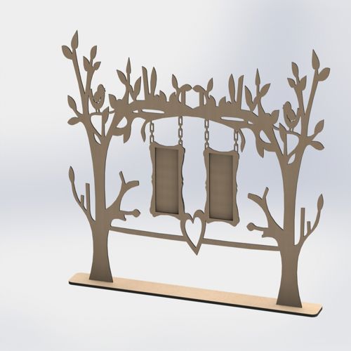 طرح قاب عکس برش لیزری درخت - laser cut photo frame tree - برای دستگاه CNC چوب و لیزر (سی ان سی)