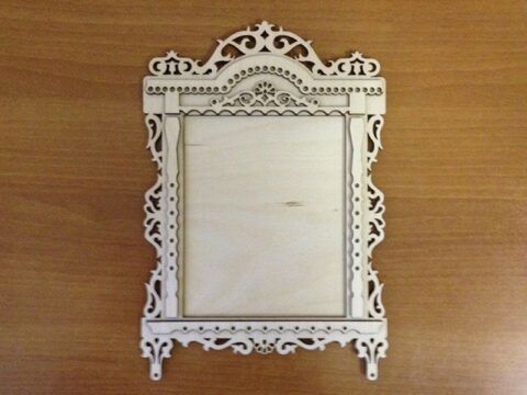 طرح قاب عکس برش لیزری با روکش روکش - laser cut photo frame with platband ve - برای دستگاه CNC چوب و لیزر (سی ان سی)