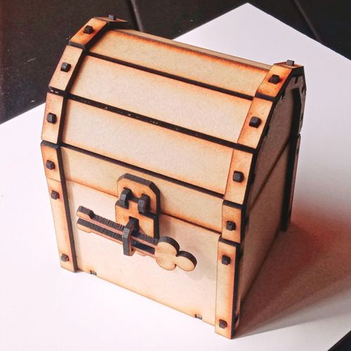 طرح برش لیزری صندوقچه گنج دزدان دریایی - laser cut pirate treasure chest ve - برای دستگاه CNC چوب و لیزر (سی ان سی)