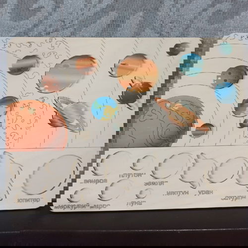 طرح پازل کودکانه سیارات برش لیزری منظومه شمسی مونتسوری اسباب‌بازی‌های - laser cut planets kid puzzle solar system montessori toys ve - برای دستگاه CNC چوب و لیزر (سی ان سی)