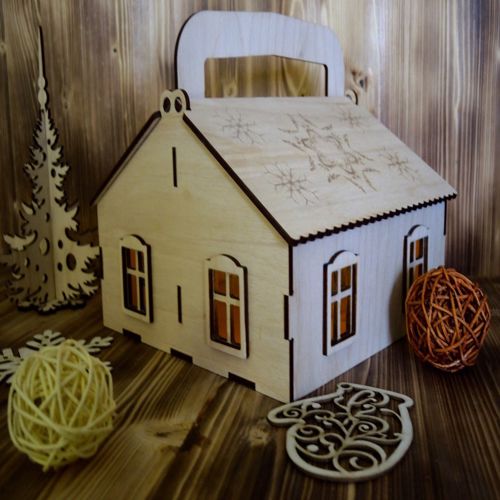 طرح تخته سه لا برش لیزری خانه - laser cut plywood house ve - برای دستگاه CNC چوب و لیزر (سی ان سی)