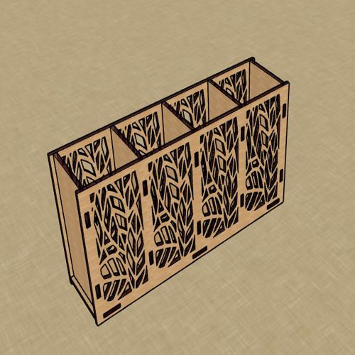 طرح تخته سه لا برش لیزری شخصی سازی شده جا مدادی جعبه خودکار - laser cut plywood personalized pencil holder pen box ve - برای دستگاه CNC چوب و لیزر (سی ان سی)