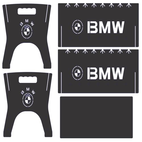 طرح باربیکیو قابل برش لیزری با لوگوی بی‌ام‌و لوگو - laser cut portable bbq grill with bmw logo - برای دستگاه CNC چوب و لیزر (سی ان سی)