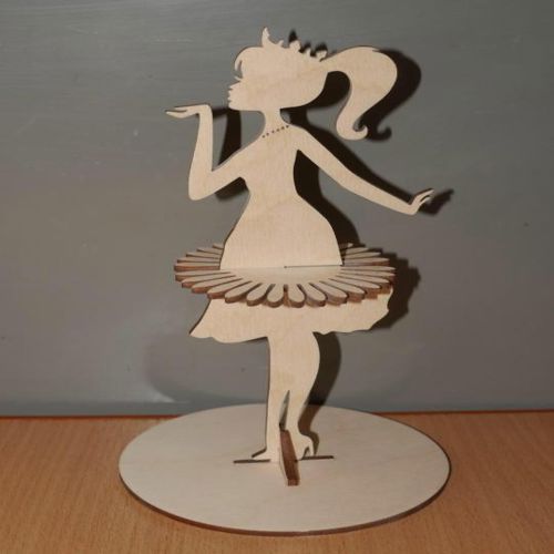 طرح جا دستمال کاغذی دخترانه شاهزاده خانم برش لیزری - laser cut princess girl napkin holder ve - برای دستگاه CNC چوب و لیزر (سی ان سی)