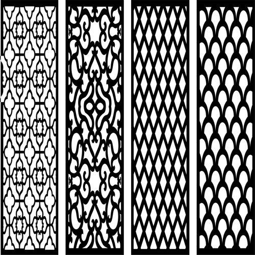 طرح laser-cut-privacy-partition-indoor-panel-room-divider-seamless-floral-lattice-stencil
