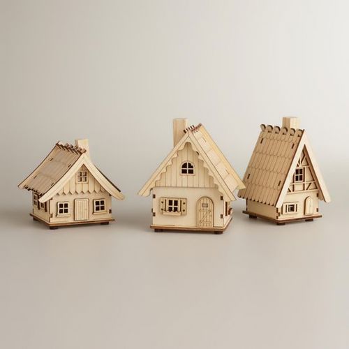 طرح پروژه‌های برش لیزری خانه - laser cut projects 3 houses ve - برای دستگاه CNC چوب و لیزر (سی ان سی)