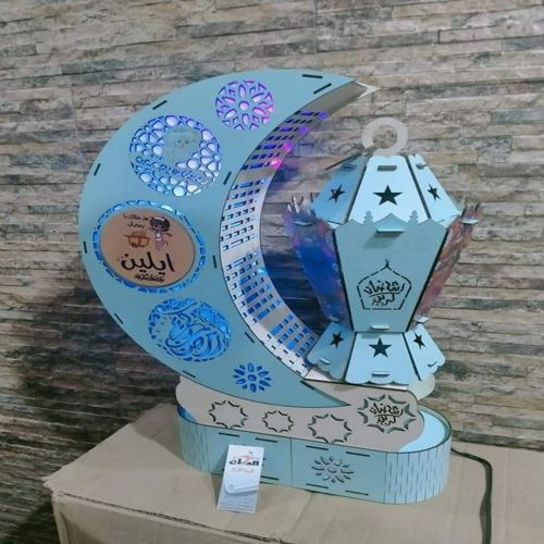 طرح برش لیزری ماه رمضان فانوس - laser cut ramadan moon lantern ve - برای دستگاه CNC چوب و لیزر (سی ان سی)
