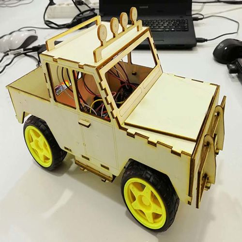 طرح مدل ماشین کنترلی برش لیزری با آردوینو پروژه - laser cut rc car model with arduino project ve - برای دستگاه CNC چوب و لیزر (سی ان سی)