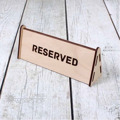 طرح تابلو برش لیزری میز رزرو شده میلی متر - laser cut reserved table sign 3mm ve - برای دستگاه CNC چوب و لیزر (سی ان سی)